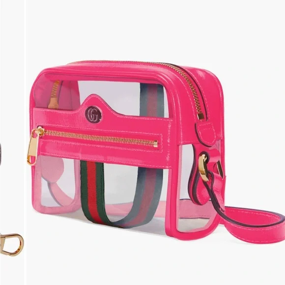 Gucci Ophidia Pink & Green Transparent Convertible Bag - Picture 5 of 17